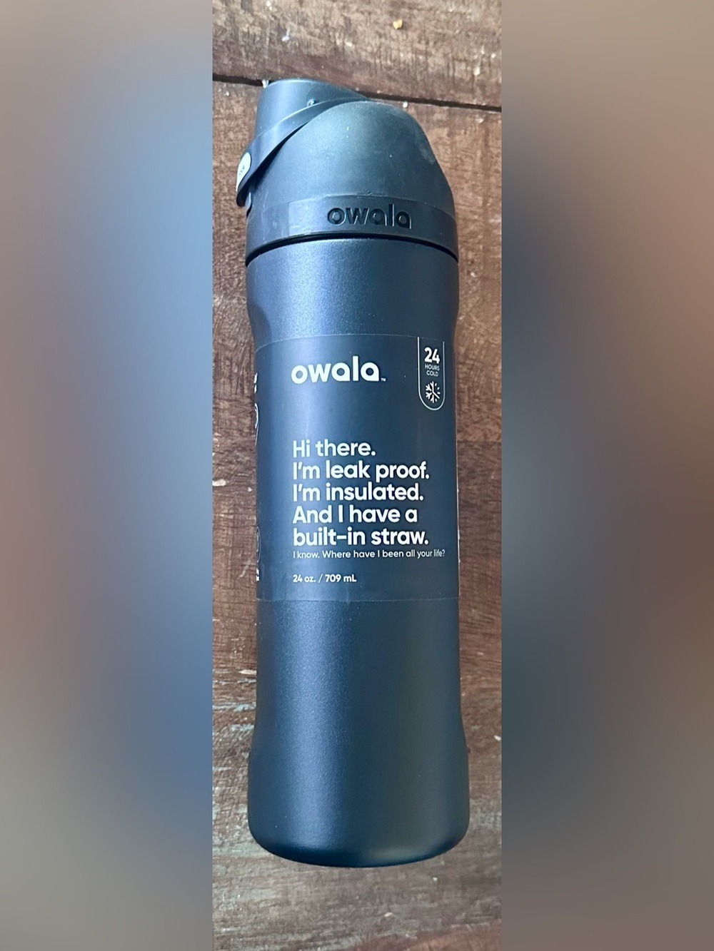 NWT Owala 24 oz Insulated Leak-Proof Bottle — Matte Black